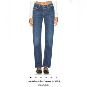AGOLDE Low Rise Slim Jeans in Slick